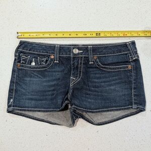 Y2K TRUE RELIGION Auth. Denim LOWRISE shorts Women's 32 Classic Horseshoe Pocket